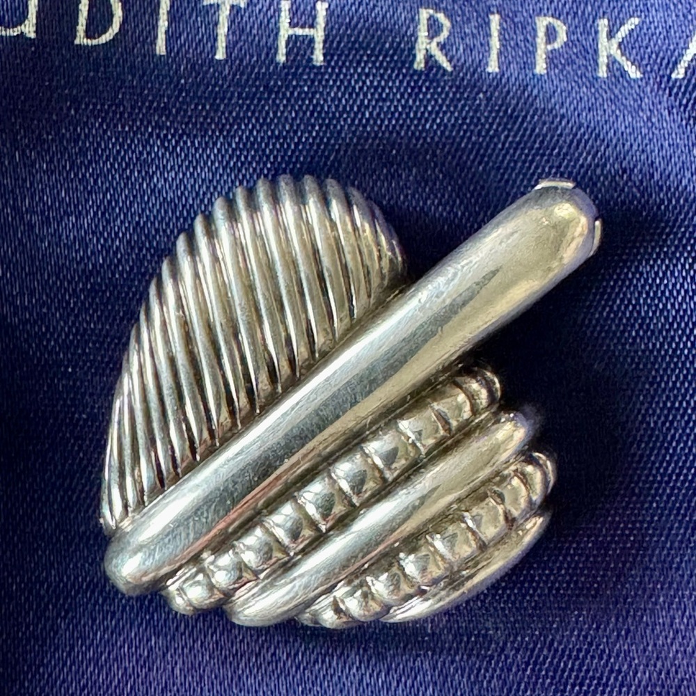 Judith Ripka Silver Textured Brooch Charm